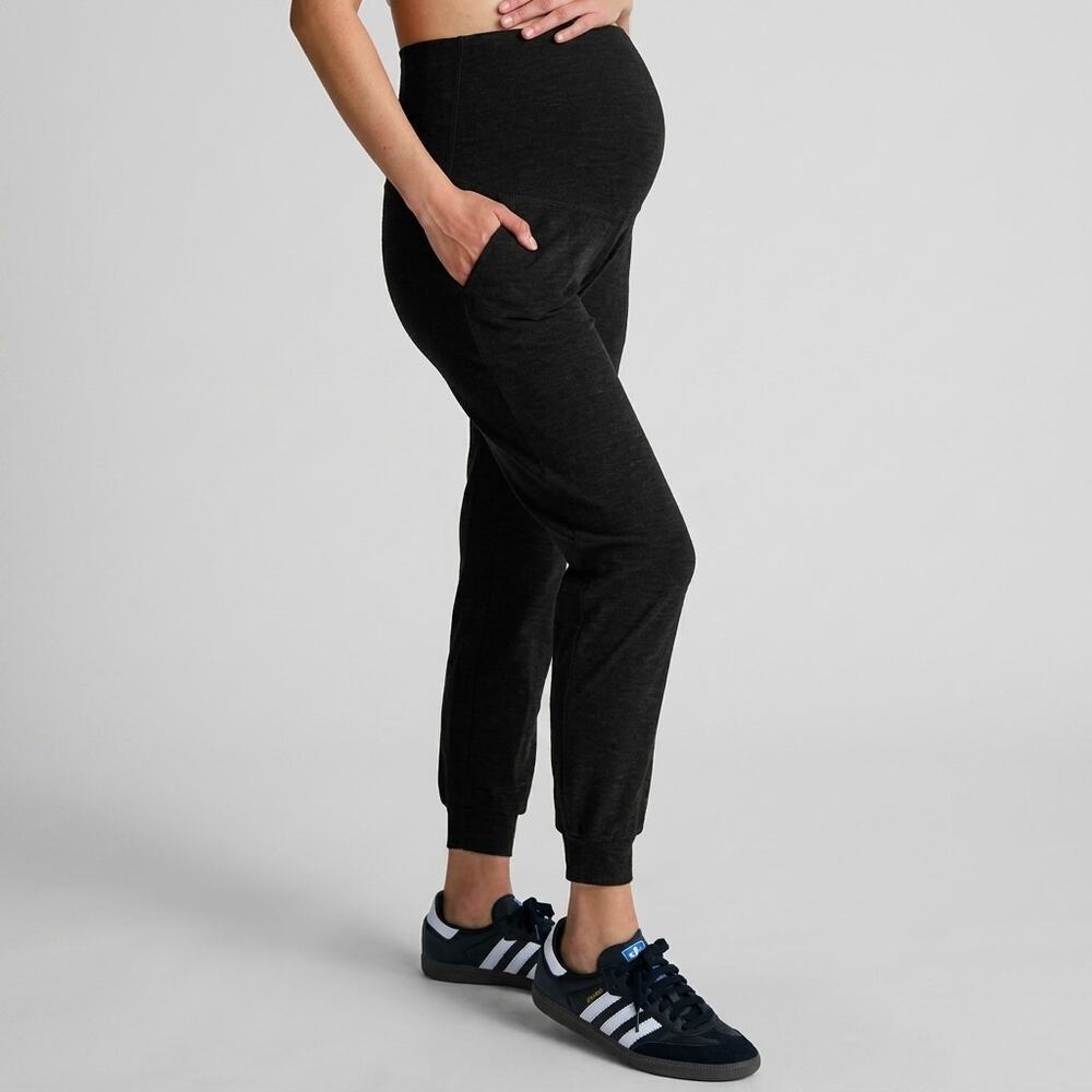 Beyond Yoga Maternity Joggers Pants Beyond the Bump Spacedye Black Size XL